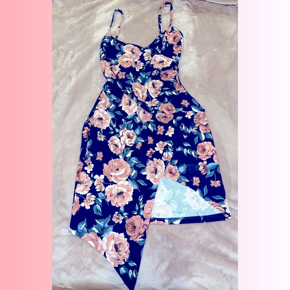 Asymmetrical Floral Dress by Fashion Nova $15